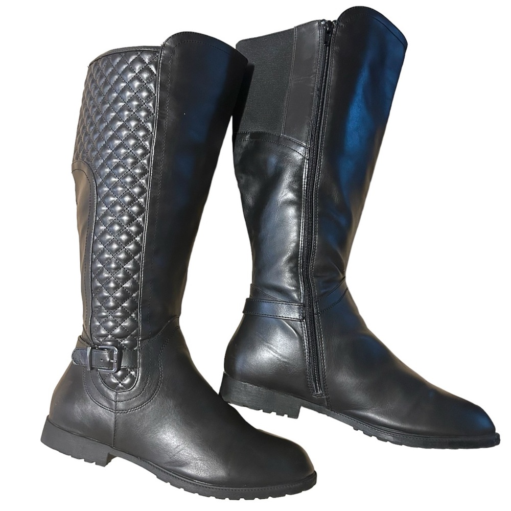 Lane Bryant women’s Dream Cloud Quilted Riding Boot Size 12W in black